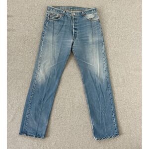 Vintage‎ Levis 501xx Jeans Mens 34x33 Blue USA Denim 90s Faded Distressed 38x38
